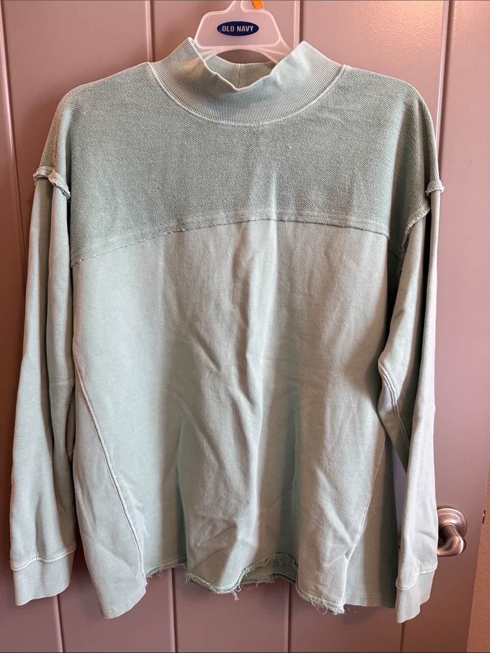BKE Like new distressed mock neck